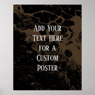 Poster Adicione seu texto personalizado preto e sutil mar