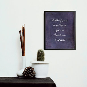 Poster Adicione Seu Texto Personalizado Subtil Roxo Escur