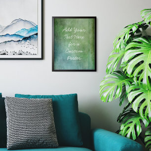 Poster Adicione seu Texto Personalizado Teal e Grunação V