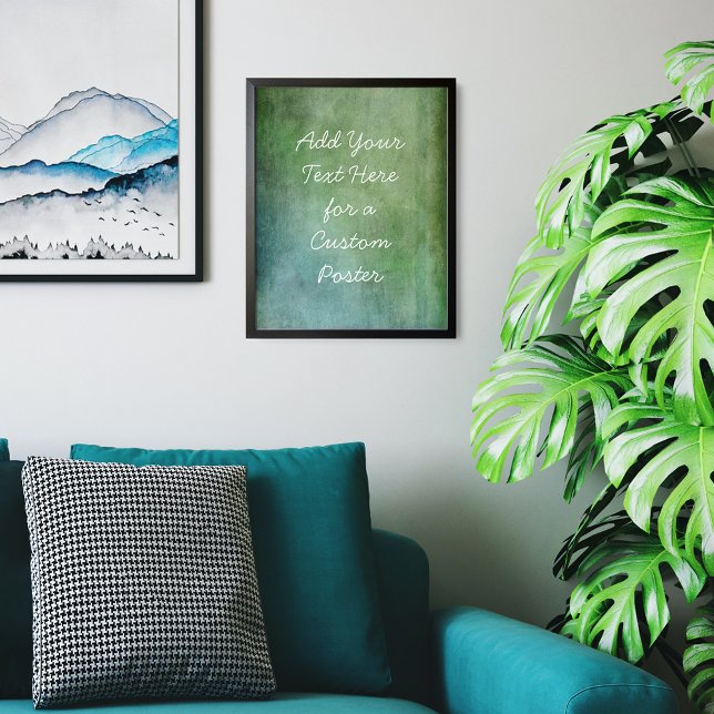 Poster Adicione seu Texto Personalizado Teal e Grunação V (Criador carregado)