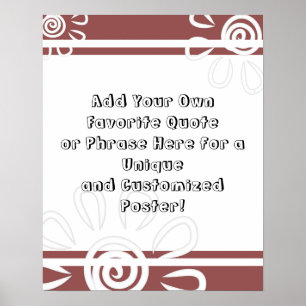 Poster Adicione Sua Cota Personalizada Flores Vermelho Ma