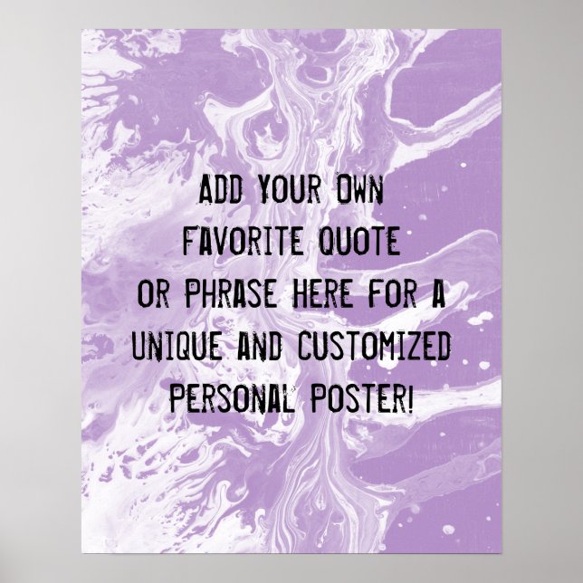 Poster Adicione Sua Cotação Personalizada Mármore Branco  (Frente)