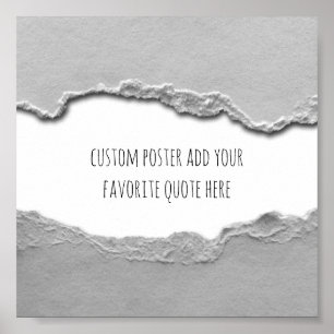 Poster adicione sua própria citação cinza de papel ras