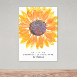 Poster Adicione Sua Própria Citação Inspiradora Girassol