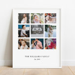 Poster Adicione sua própria coleção de fotos personalizad<br><div class="desc">Este design imprimiu o Poster de Colagem de Fotos Add Your Self Custom Family 9 que pode ser personalizado com o seu texto. Clique no botão "Personalizar" e use nossa ferramenta design para modificar este modelo. Veja a Design de Arte Gráfica para outros produtos que combinam com este design!</div>