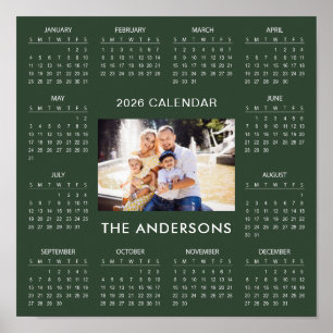 Poster Adicione sua própria foto de família Calendário 20