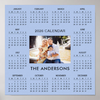 Poster Adicione sua própria foto de família Calendário 20