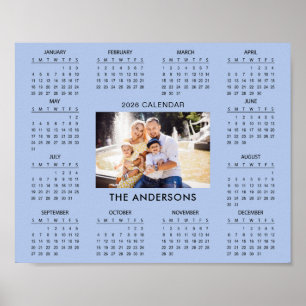 Poster Adicione sua própria foto de família Calendário 20