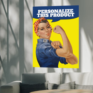 Poster Adicione sua própria Rosie de texto o cilindro pe