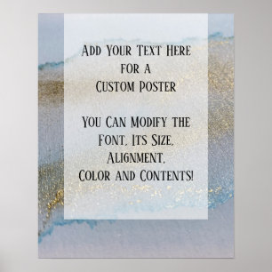 Poster Adicione Sua Tinta De Álcool Dourada Com Glittery