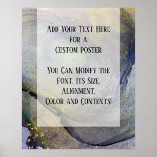 Poster Adicione Sua Tinta Orgânica De Abstrato De Texto P