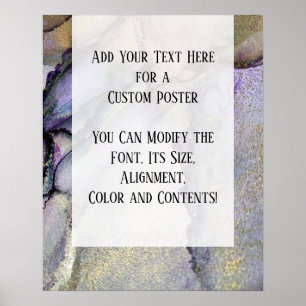 Poster Adicione Sua Tinta Orgânica De Abstrato De Texto P