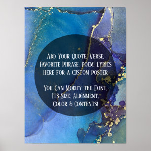Poster Adicione Sua Tinta Orgânica De Abstrato De Texto P