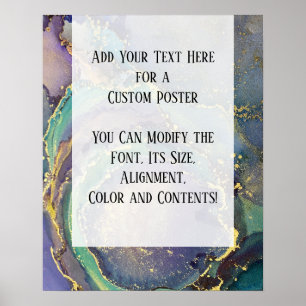 Poster Adicione Sua Tinta Orgânica De Abstrato De Texto P