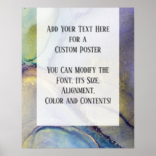 Poster Adicione Sua Tinta Orgânica De Abstrato De Texto P
