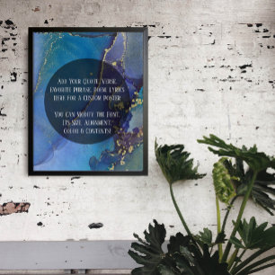 Poster Adicione Sua Tinta Orgânica De Abstrato De Texto P