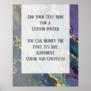 Poster Adicione Sua Tinta Orgânica De Abstrato De Texto P