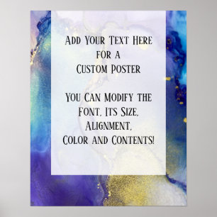 Poster Adicione Sua Tinta Orgânica De Abstrato De Texto P