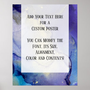 Poster Adicione Sua Tinta Orgânica De Abstrato De Texto P