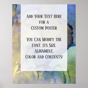 Poster Adicione Sua Tinta Orgânica De Abstrato De Texto P