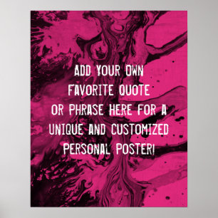 Poster Adicione uma Citação Personalizada Mármore Preto,