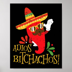 Poster Adios Achos Cinco De Mayo Peppers Mexicanos