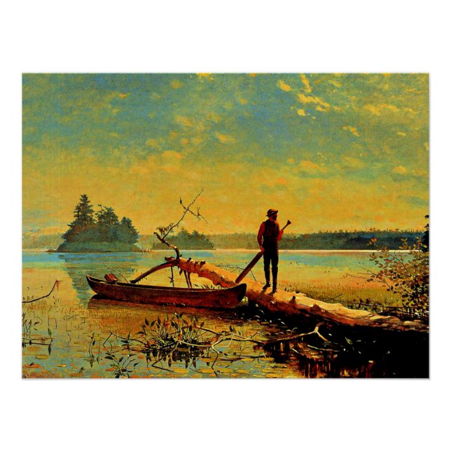 Póster Adirondack Lake por Winslow Homer (Frente)