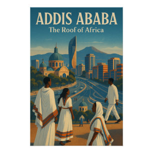 Póster Adis Abeba, Etiópia Viagem em 2026