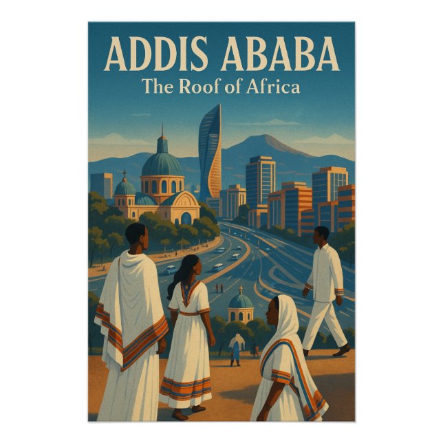 Póster Adis Abeba, Etiópia Viagem em 2026 (Frente)