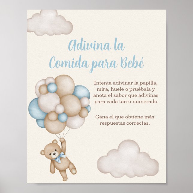 Poster Adivina la para Bebé Chá de fraldas (Frente)