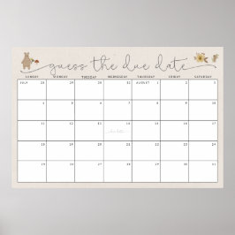 Poster Adivinha a data de conclusão do Chá de fraldas Boh