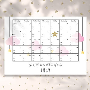 Poster Adivinha A Data E A Hora Do Jogo De Chá de fraldas