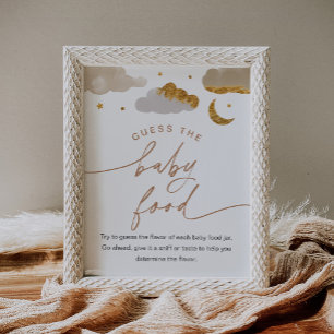 Poster Adivinha o Chá de fraldas da Comida do Bebê brilha