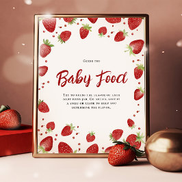 Poster Adivinha o Chá de fraldas da Comida do Bebê Strawb