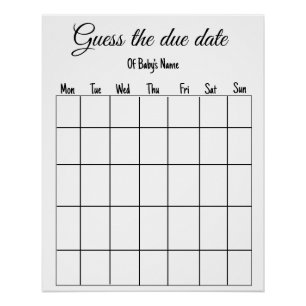 Póster adivinha o jogo do chá de fraldas de data de venci