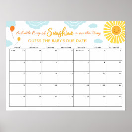 Poster Adivinha o Sinal de Vencimento do Bebê Data Pequen