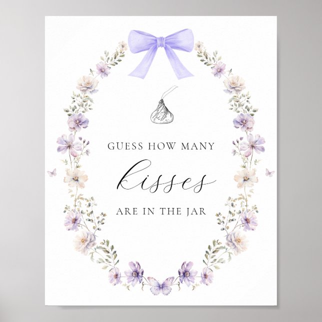 Poster Adivinha Quantos Beijos Jogo de Chá Selvagem Arco (Frente)