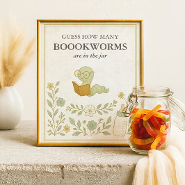 Poster Adivinha Quantos Bookworms O Chá de fraldas Storyb