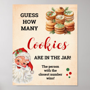 Poster Adivinha Quantos Cookies Papais noeis Sinais de Jo