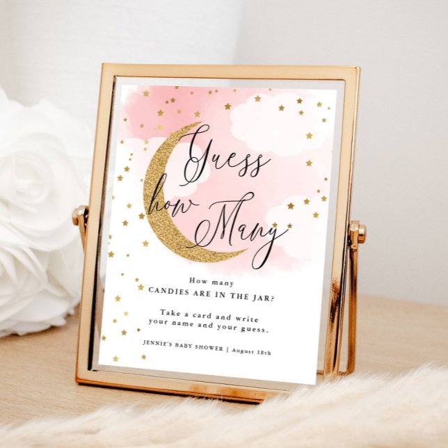 Poster Adivinha Quantos Rosa Sobre O Jogo Do Chá de frald (Criador carregado)