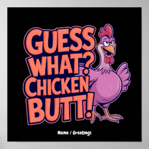 Poster Adivinhe? Bunda de Frango! Design Divertido 