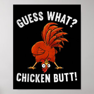 Poster Adivinhe O Que Bunda De Galinha Engraçado Amante D