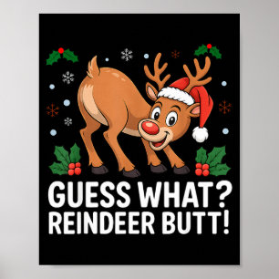 Poster Adivinhe O Que Renas Bunda Engraçado Natal Homens
