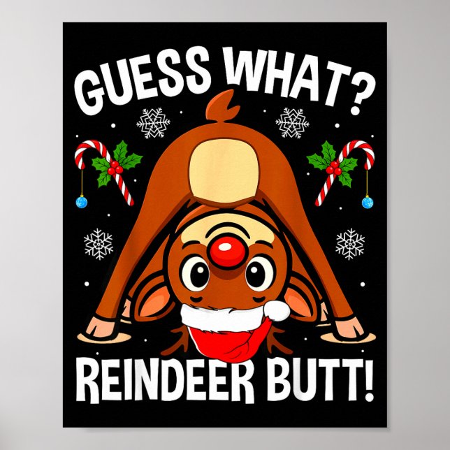 Poster Adivinhe O Que Renas Bunda Natal Papai Noel Engraç (Frente)