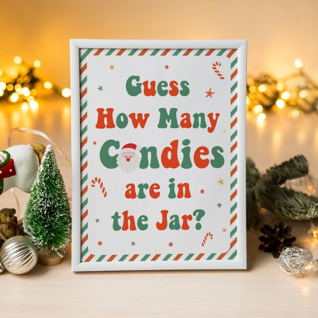 Poster Adivinhe Quantas Balas no Chá de Bebê de Natal (Criador carregado)