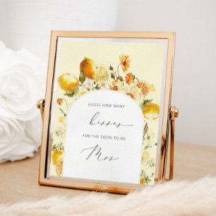 Poster Adivinhe quantos beijos jogo de chá de panela de n