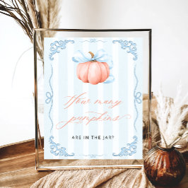 Poster Adivinhe Quantos Pumpkins Arco Azul