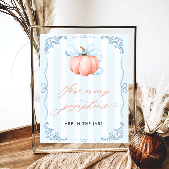 Poster Adivinhe Quantos Pumpkins Arco Azul (Criador carregado)