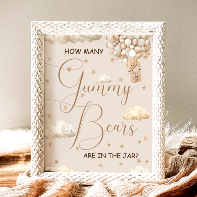 Poster Adivinhe Quantos Ursinhos de Goma no Chá de Bebê J (Criador carregado)