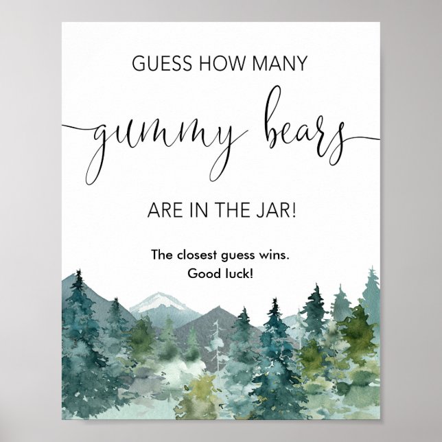 Poster Adivinhe quantos ursos nojentos jogam montanhas rú (Frente)